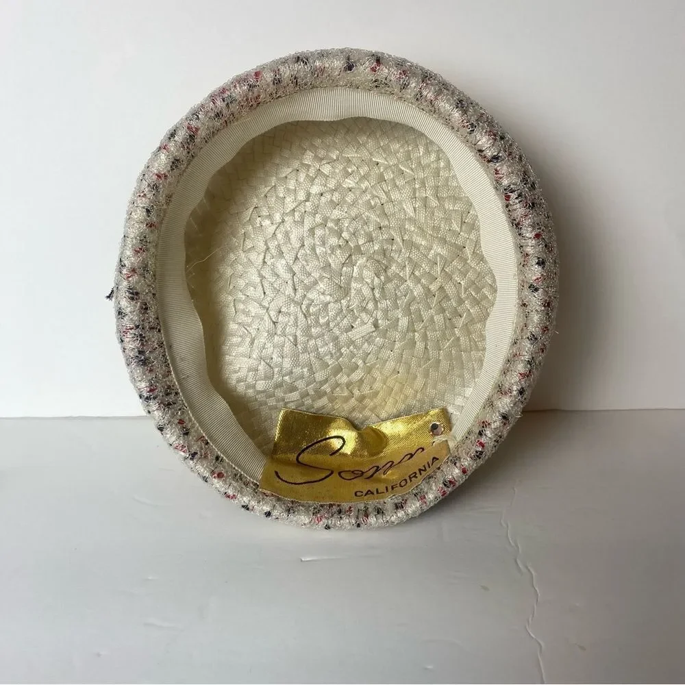 Sonni California Vintage Woven Pillbox Hat